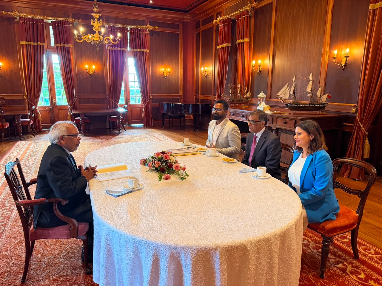 Presenting the book You Were Our Best Teachers to the President of Mauritius